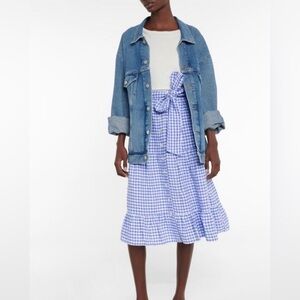 NEW Polo Ralph Lauren‎ | Gingham Check Blue White Midi Skirt Sz 16
